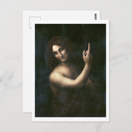 Johannes der Täufer Leonardo da Vinci Postkarte (Vorne/Hinten)