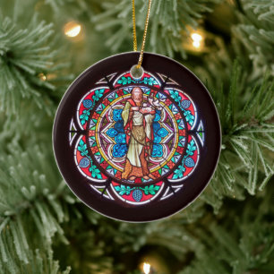 Johannes der Täufer mit Advent Zitat Keramik Ornament