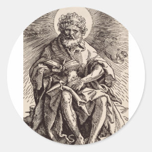 Johannes der Täufer mit dem Lamm Runder Aufkleber