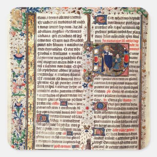 Johannes der Täufer Quadratischer Aufkleber (Vorderseite)