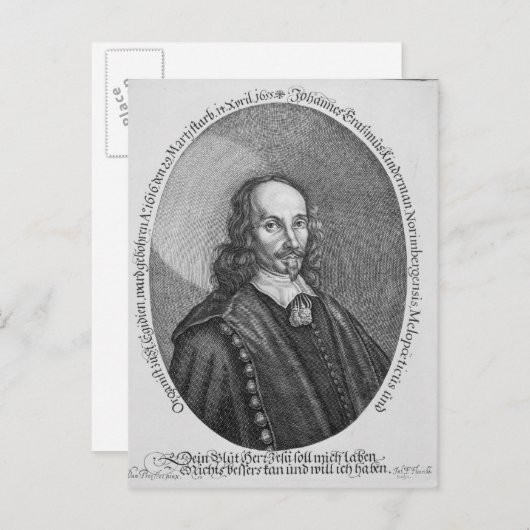 Johannes Erasmus Kindermann Postkarte (Vorne/Hinten)