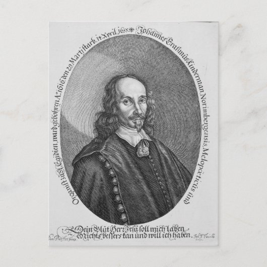 Johannes Erasmus Kindermann Postkarte (Vorderseite)