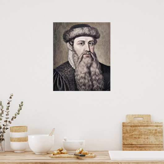 Johannes Gutenberg - Erfinder Poster (Küche)