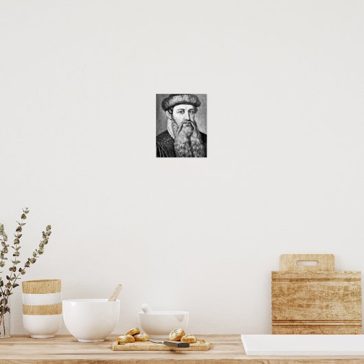 Johannes Gutenberg Portrait Poster (Küche)