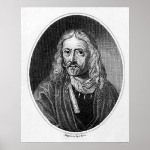 Johannes Hevelius, graviert von J. Baker Poster