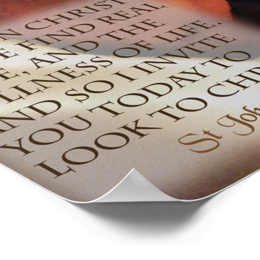 Johannes Paul II. im Gebet Poster (Ecke)