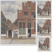 Johannes Vermeer, Ansicht der Häuser in Delft Aufkleber (Vorderseite)