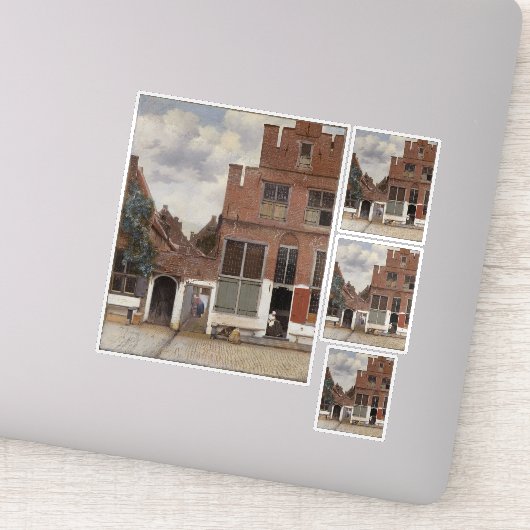 Johannes Vermeer, Ansicht der Häuser in Delft Aufkleber (Detail)