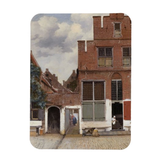 Johannes Vermeer, Ansicht der Häuser in Delft Magnet (Vertikal)