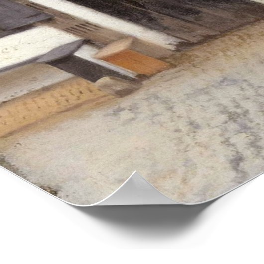 Johannes Vermeer, Ansicht der Häuser in Delft Poster (Ecke)