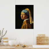 Johannes Vermeer art - Girl with a Pearl Earring Poster (Küche)