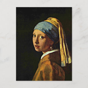Johannes Vermeer art - Girl with a Pearl Earring Postkarte