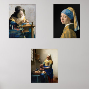 Johannes Vermeer - Auswahl der Meisterwerke Bilderwand Sets