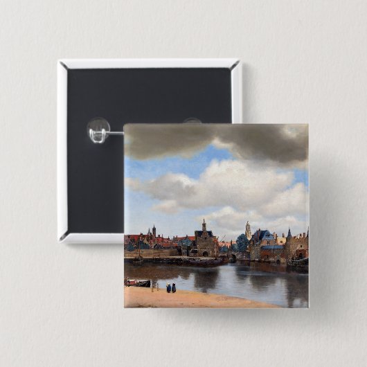 Johannes Vermeer - Blick auf Delft Button (Vorne & Hinten)