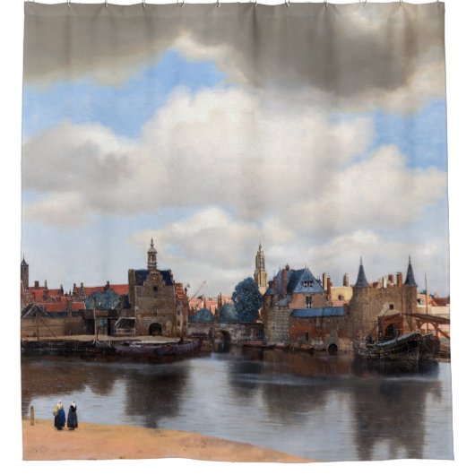 Johannes Vermeer - Blick auf Delft Duschvorhang (Vorderseite)