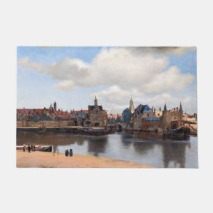 Johannes Vermeer - Blick auf Delft Fußmatte