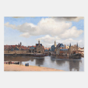Johannes Vermeer - Blick auf Delft Geschenkpapier Set