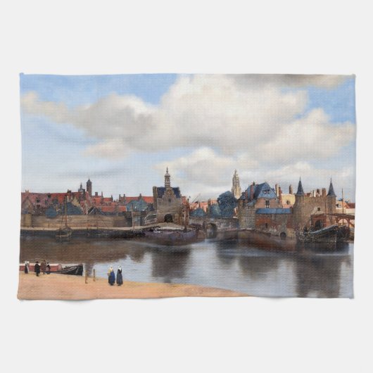 Johannes Vermeer - Blick auf Delft Geschirrtuch (Horizontal)