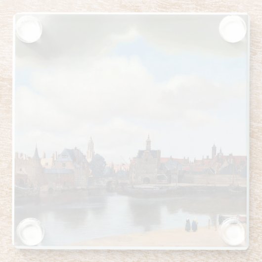 Johannes Vermeer - Blick auf Delft Glasuntersetzer (Rückseite)