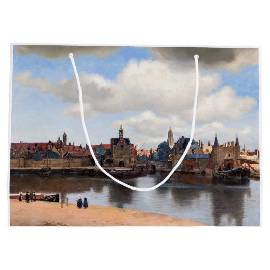 Johannes Vermeer - Blick auf Delft Große Geschenktüte (Rückseite)