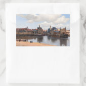 Johannes Vermeer - Blick auf Delft Rechteckiger Aufkleber (Tasche)