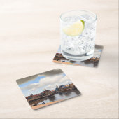 Johannes Vermeer - Blick auf Delft Rechteckiger Pappuntersetzer (Vor Ort)