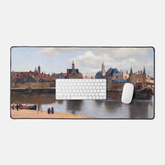 Johannes Vermeer - Blick auf Delft Schreibtischunterlage (Tastatur & Maus)