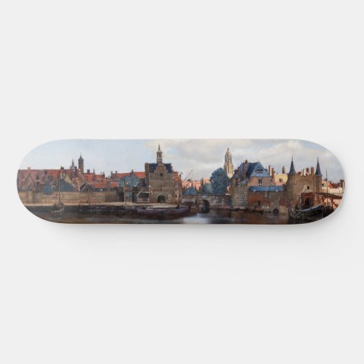 Johannes Vermeer - Blick auf Delft Skateboard (Horizontal)