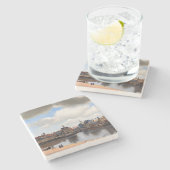 Johannes Vermeer - Blick auf Delft Steinuntersetzer (Seitenansicht)