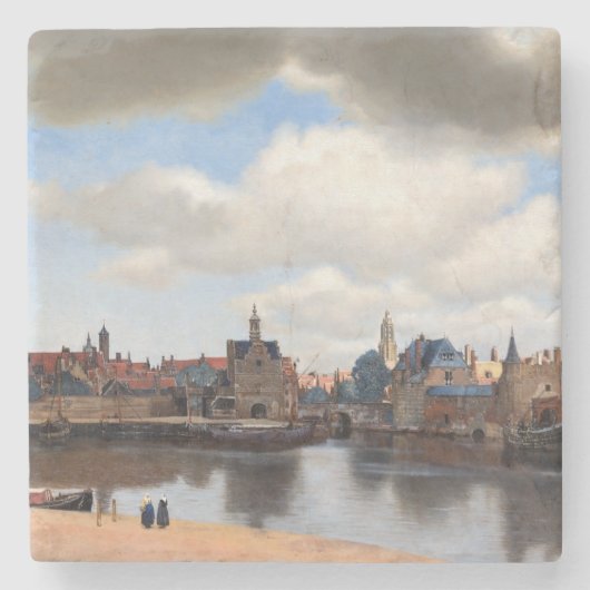 Johannes Vermeer - Blick auf Delft Steinuntersetzer (Vorderseite)