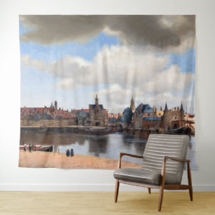 Johannes Vermeer - Blick auf Delft Wandteppich