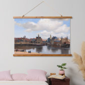 Johannes Vermeer - Blick auf Delft Wandteppich Mit Holzrahmen (Schlafzimmer)