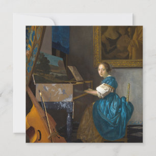 Johannes Vermeer - Dame am Virginal Dankeskarte