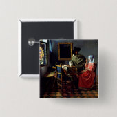 Johannes Vermeer - Das Glas Wein Button (Vorne & Hinten)
