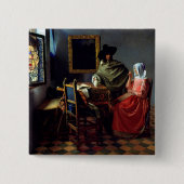 Johannes Vermeer - Das Glas Wein Button (Vorderseite)
