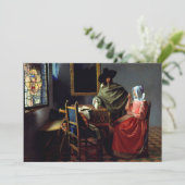 Johannes Vermeer - Das Glas Wein Einladung (Stehend Vorderseite)