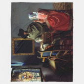 Johannes Vermeer - Das Glas Wein Fleecedecke (Vorderseite)
