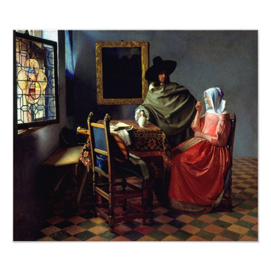 Johannes Vermeer - Das Glas Wein Fotodruck (Vorne)