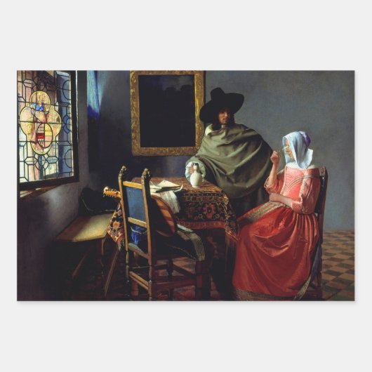 Johannes Vermeer - Das Glas Wein Geschenkpapier Set (Vorderseite 2)