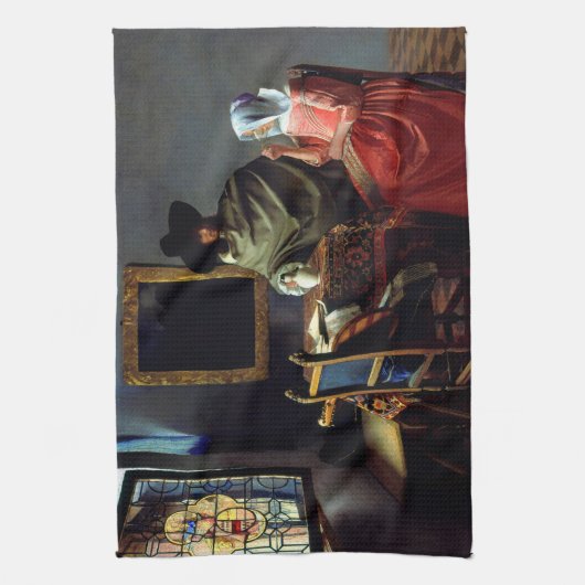 Johannes Vermeer - Das Glas Wein Geschirrtuch (Vertikal)