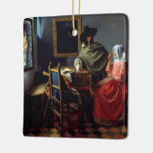 Johannes Vermeer - Das Glas Wein Keramikornament (Links)