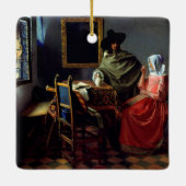 Johannes Vermeer - Das Glas Wein Keramikornament (Rückseite)