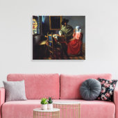 Johannes Vermeer - Das Glas Wein Leinwanddruck (Insitu (Wohnzimmer))