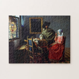 Johannes Vermeer - Das Glas Wein Puzzle