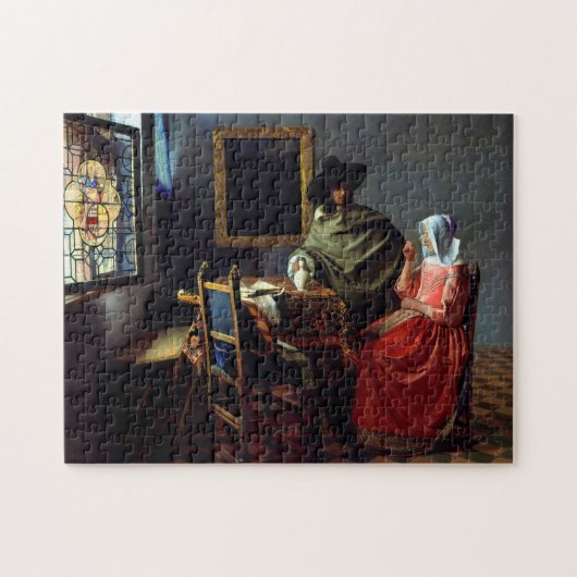 Johannes Vermeer - Das Glas Wein Puzzle (Horizontal)