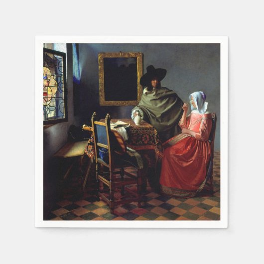 Johannes Vermeer - Das Glas Wein Serviette (Vorderseite)