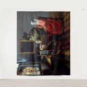 Johannes Vermeer - Das Glas Wein Wandteppich (Vorderseite)