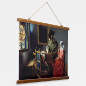 Johannes Vermeer - Das Glas Wein Wandteppich Mit Holzrahmen (Gewinkelt)