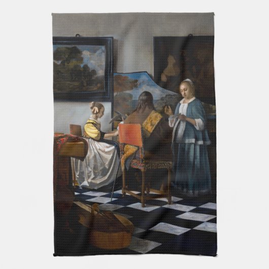 Johannes Vermeer - Das Konzert Geschirrtuch (Vertikal)