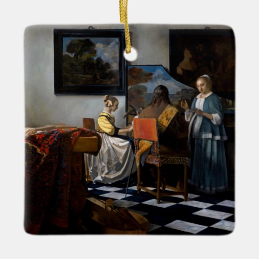 Johannes Vermeer - Das Konzert Keramikornament (Vorderseite)